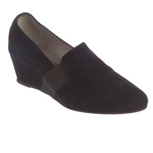 Aquatalia Suede Wedge Almond Toe Comfort Shoes Pumps Hidden Platform Leather 6.5